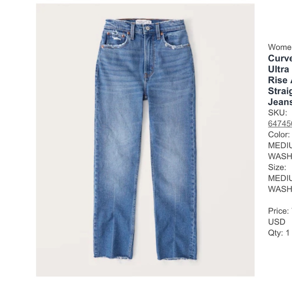 Abercrombie & Fitch Blue Ankle Jeans